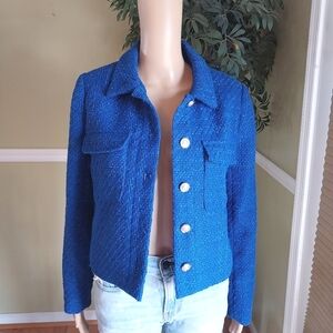 Rachel Zoe Oversized‎ Cropped Tweed Jacket, NEW, Size XS